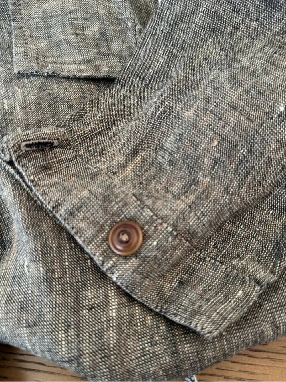 FLAX by Jeanne Engelhart 100% Linen Button Front Shirt Jacket Brown Size Small - Picture 4 of 6